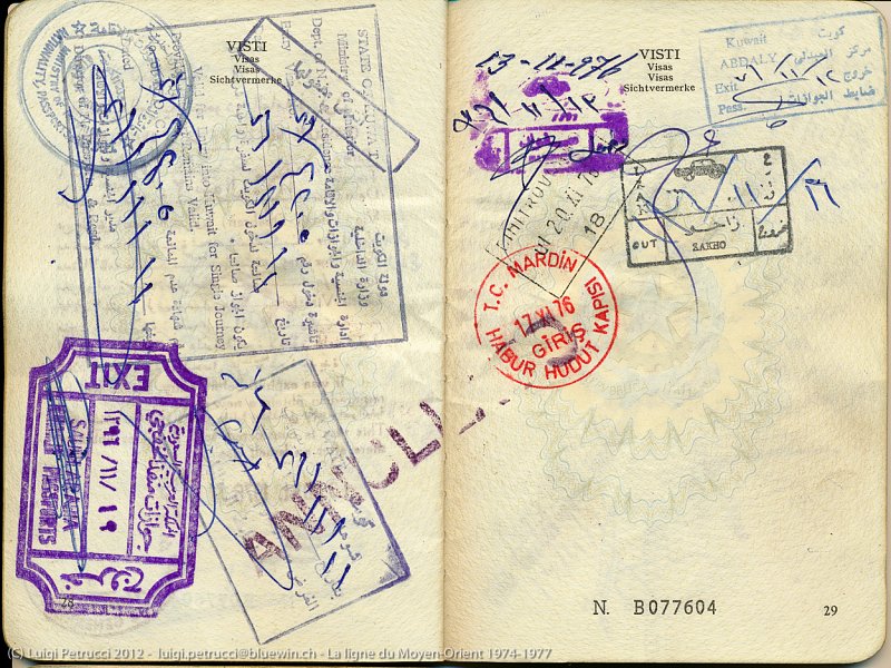 La ligne diu Moyen-Orient de 1974 à 1977